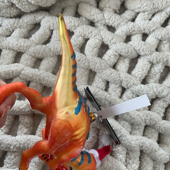 ROBERT STANLEY HOME COLLECTION SANTA HAT DINO GLASS ORNAMENT NWT - Picture 6 of 9